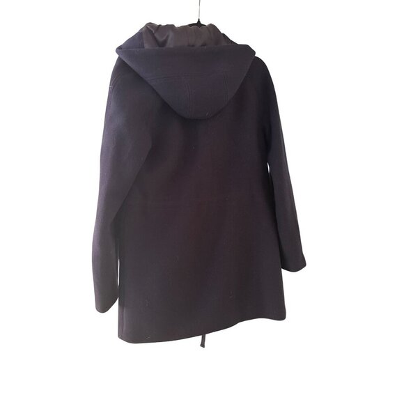 J.Crew Navy Blue Wool Blend Stadium Cloth Coat Size 8 With Button & Zip Closure - Picture 5 of 6